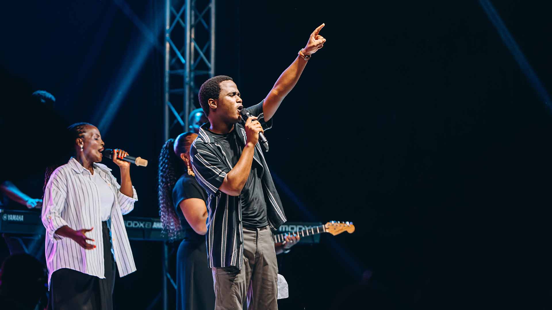 Worship night full band on stage